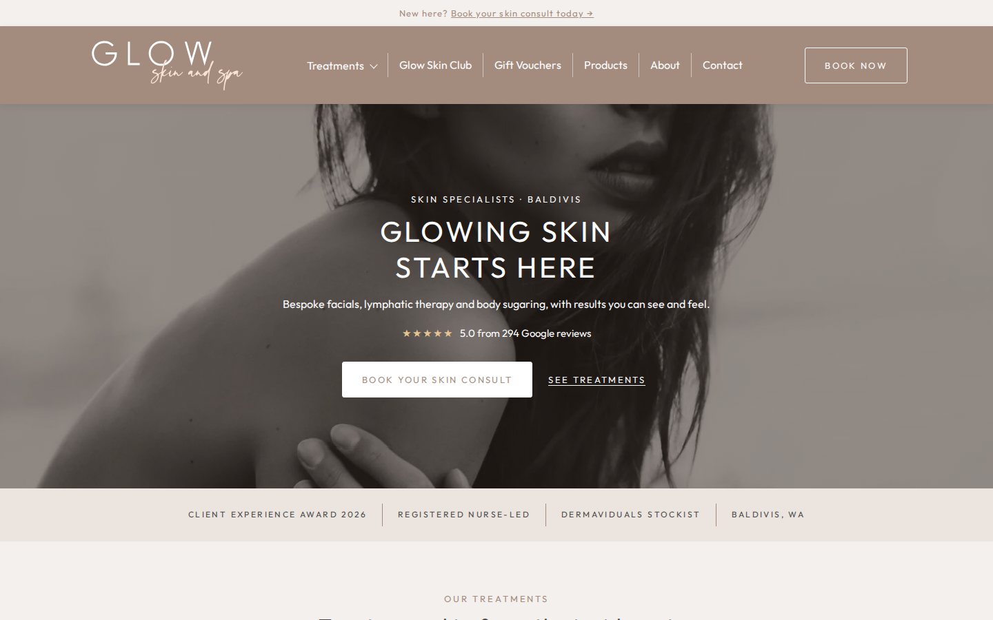 The new Glow homepage