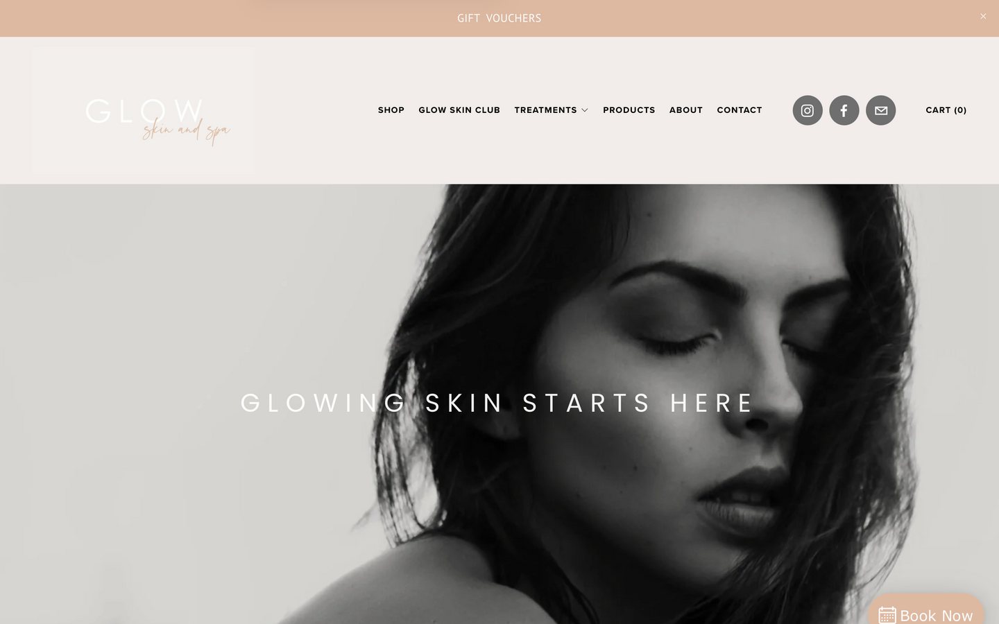 The original Glow homepage
