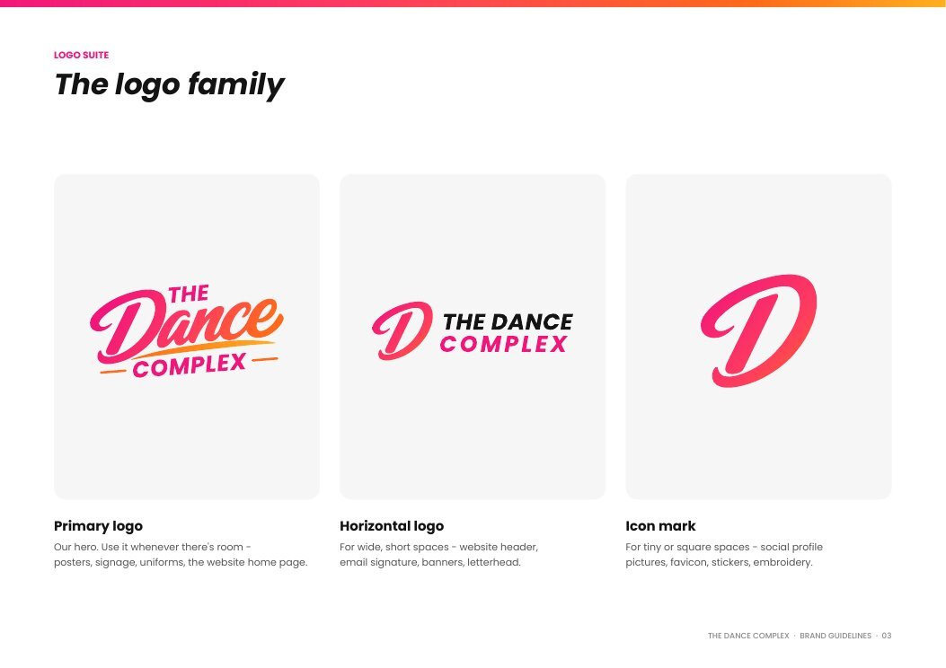 The Dance Complex logo family by TOI Studio